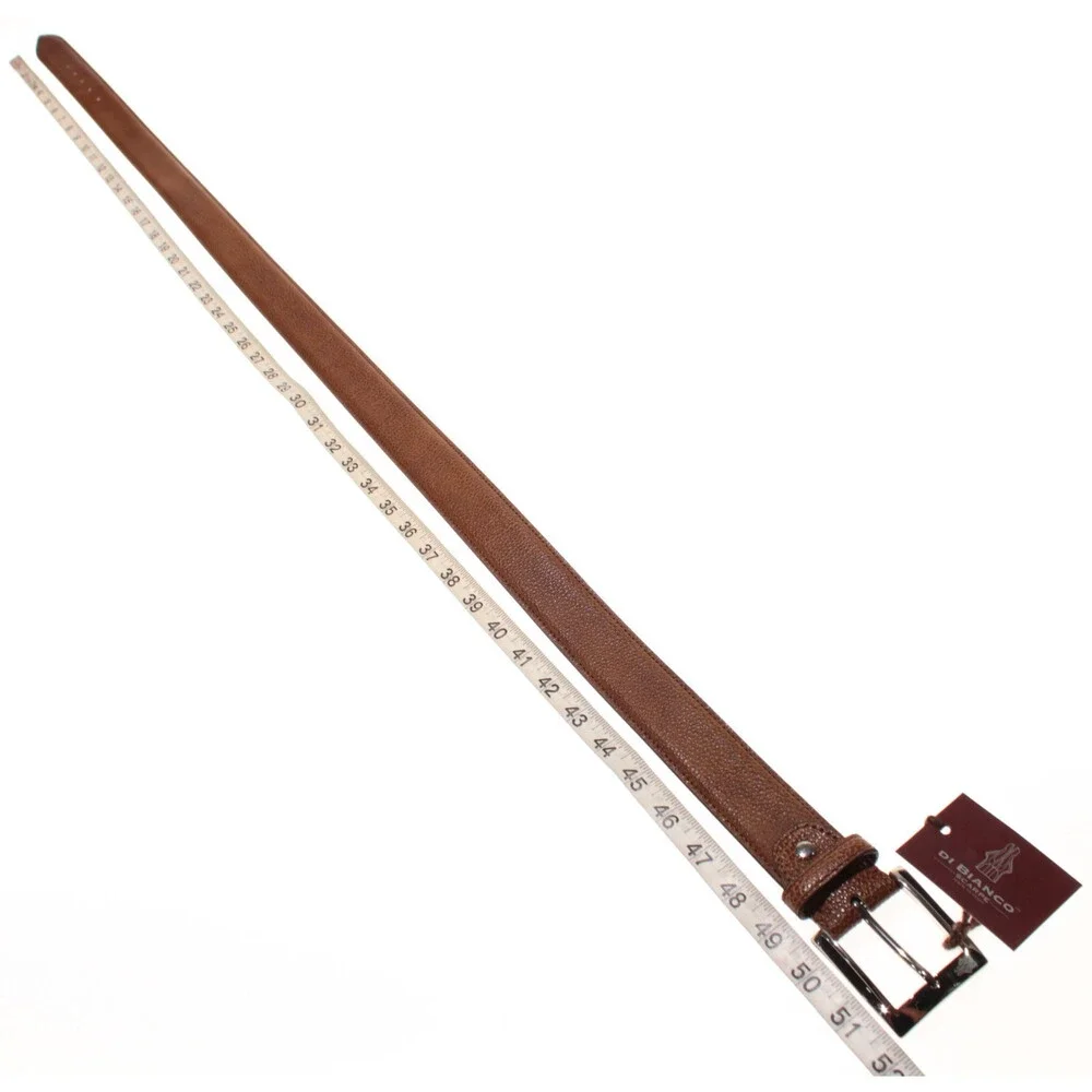 Di Bianco NWT Cut to Size Dress Belt In Solid Brown Pebbled Leather One Size